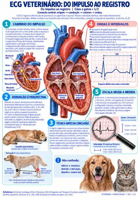 ECG veterinário: página real do mapa visual